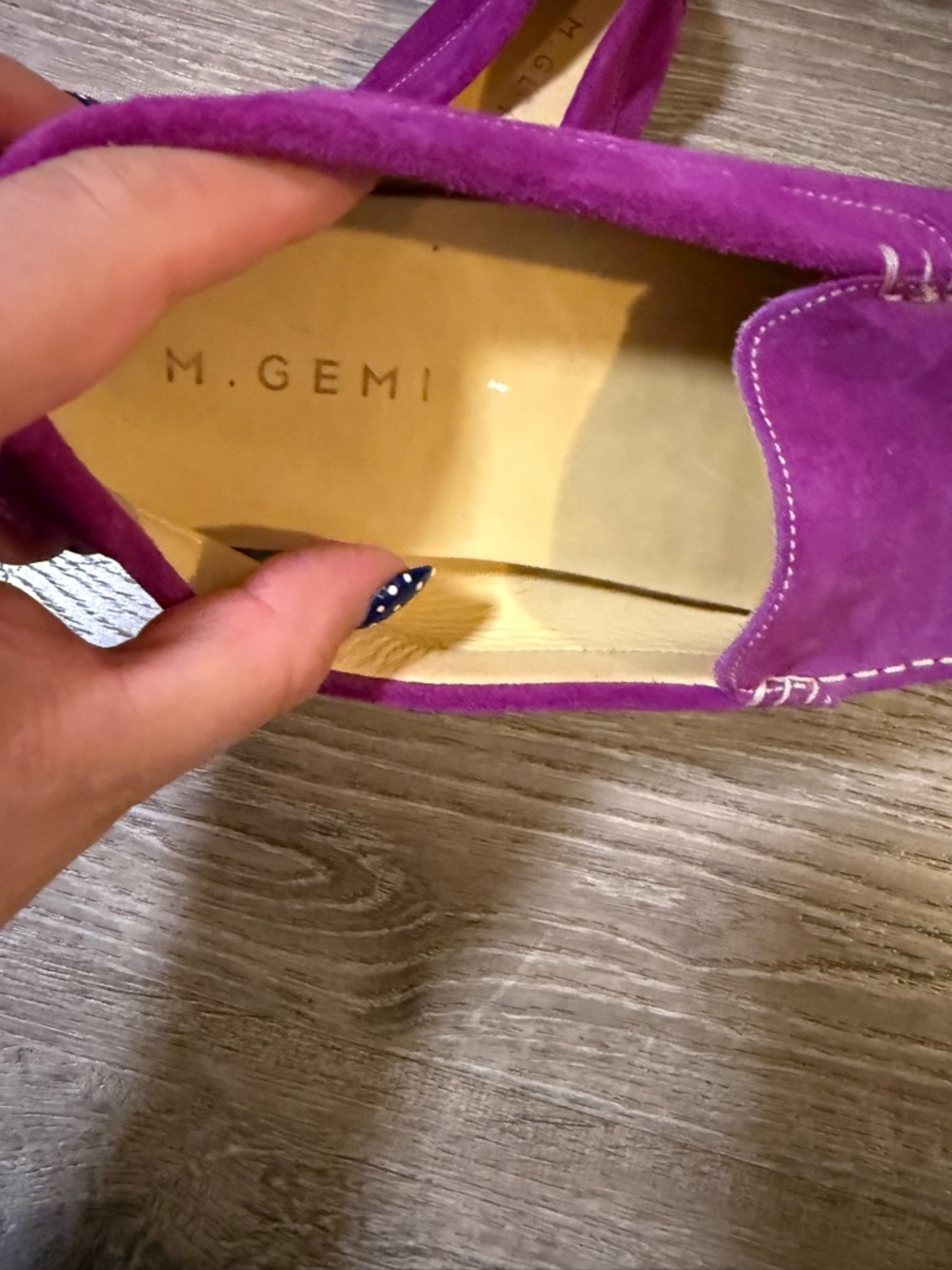 M.GEMI The Felize Suede MOCCASIN in Fuchsia Suede - Picture 4 of 8